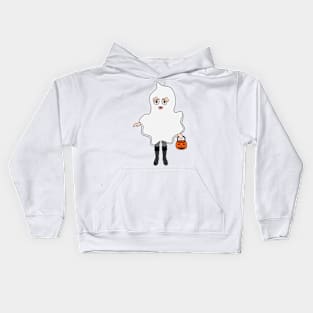 Ghost Halloween Trick or Treat Sticker 1 Kids Hoodie